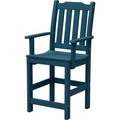 Highwood Usa Highwood® Synthetic Wood Lehigh Counter Height Dining Chair With Arms, Nantucket Blue AD-CHCL2-NBE